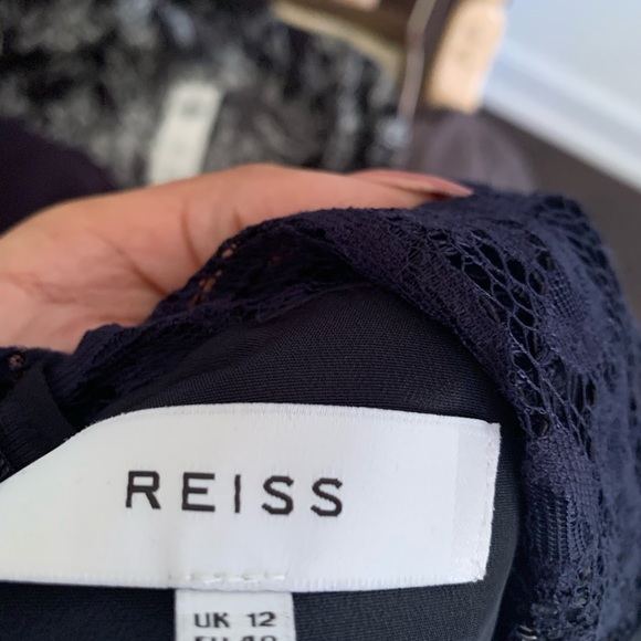 Reiss Nicky Lace Back Jumpsuit Night Navy size 8 - Picture 2 of 5
